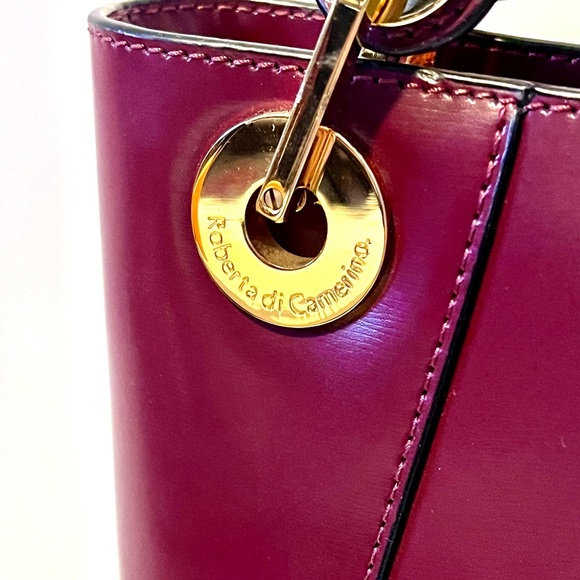 Roberta Di Camerino NWT Burgundy Leather Shoulder Purse - Picture 7 of 10